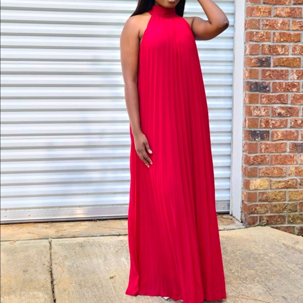 Dress Day Red Floor Length Dress